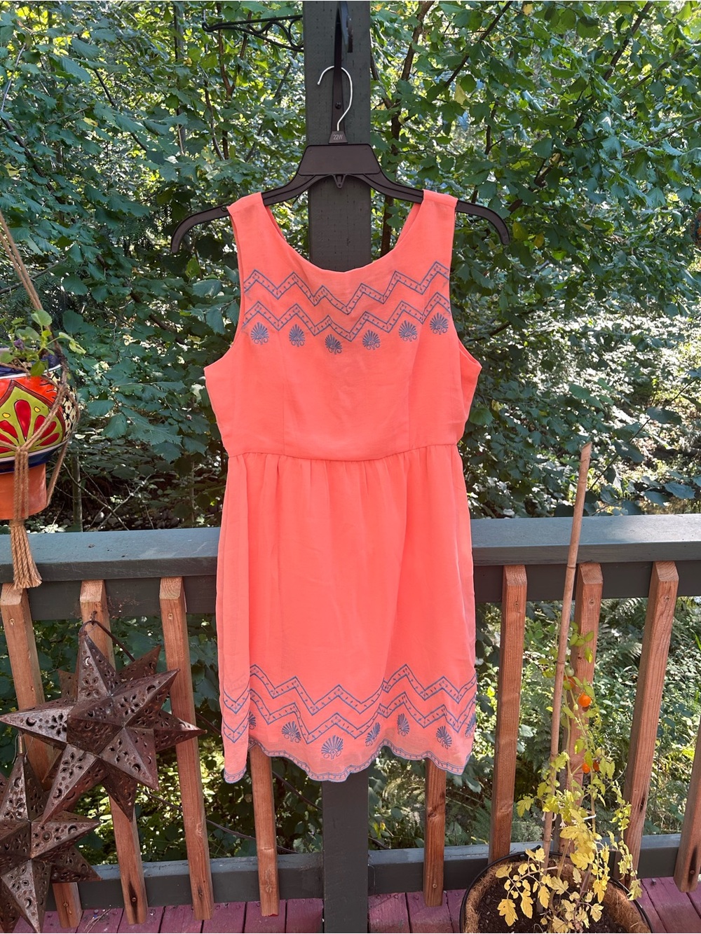 Flying Tomato Coral Embroidered Sundress